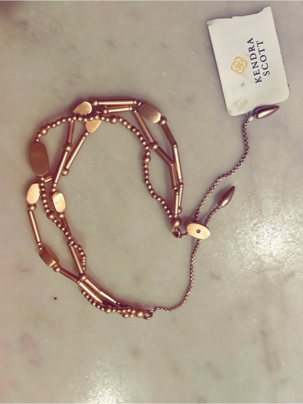 Kendra Scott Rose Gold Layered Bead and Tube Bracelet